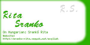 rita sranko business card