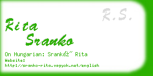 rita sranko business card